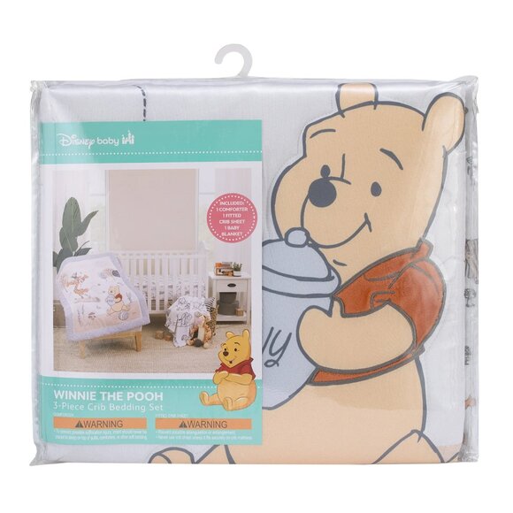 Disney Winnie the Pooh 3-Piece Crib Bedding Set- NWT - Picture 1 of 5